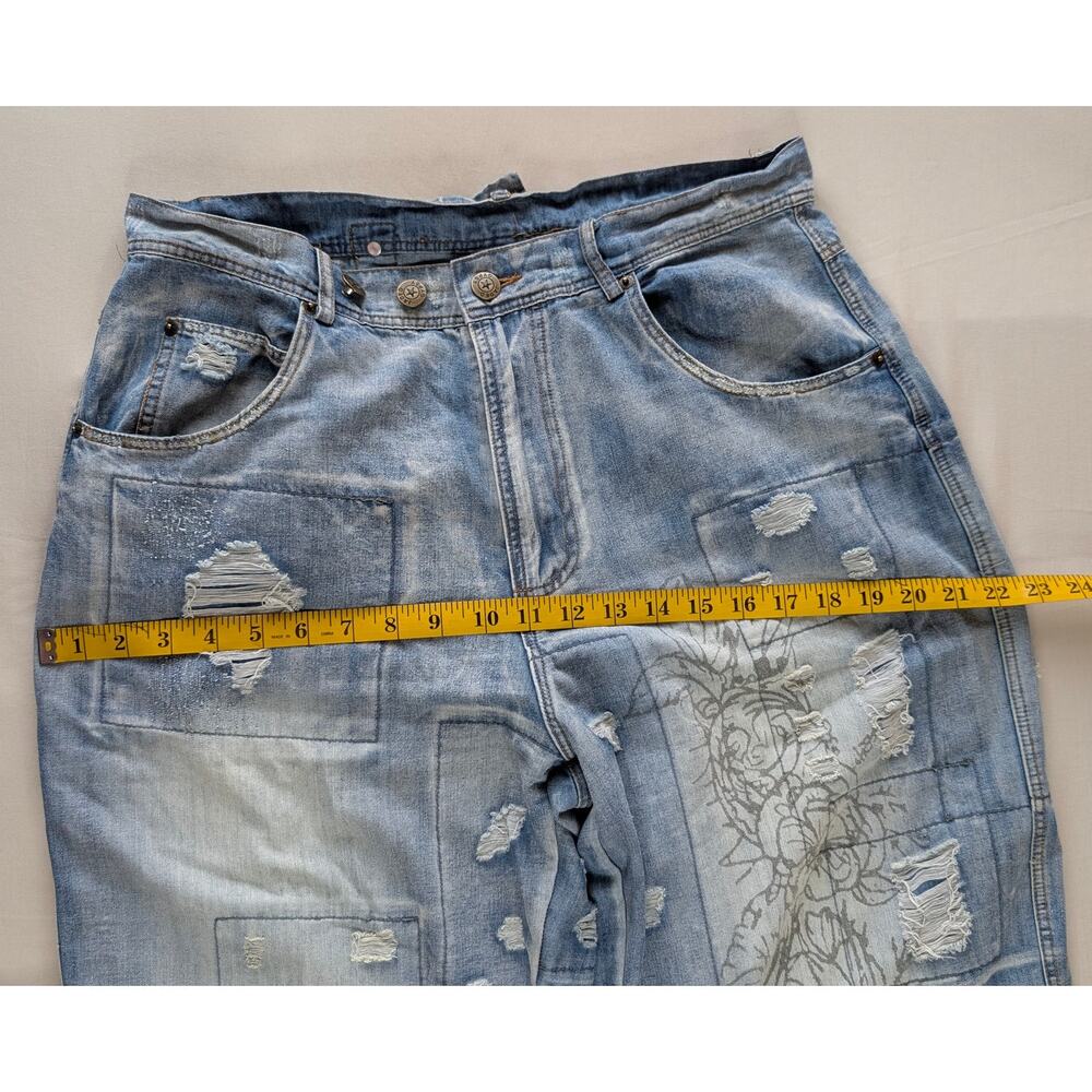 Jaded Gypsy Peace&Love Jeans Distressed Boho Chic Patchwork S/M Coastal Cowgirl - Picture 11 of 16